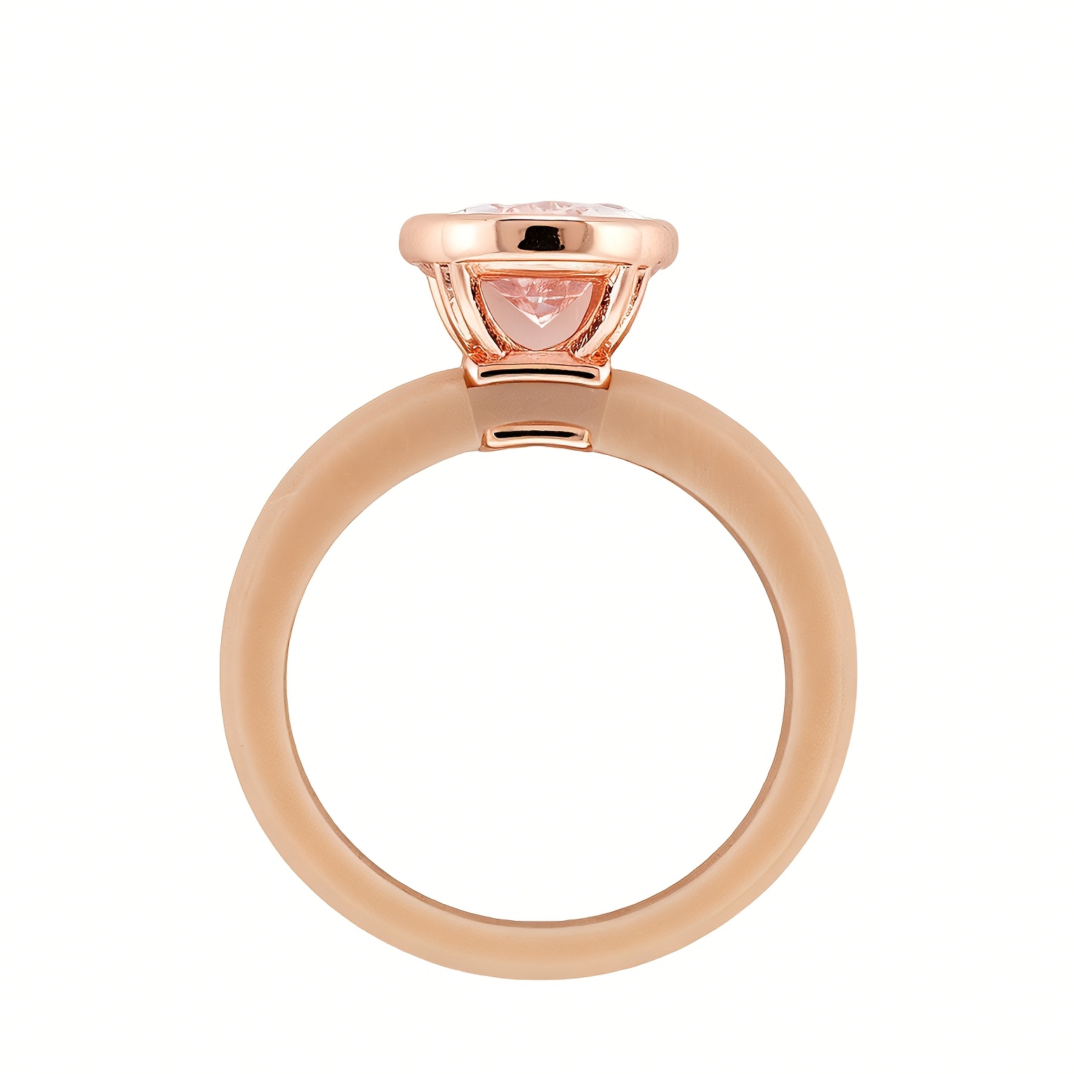 3pc 14K Golden Plated Khaki Silicone Stackable Engagement Ring Set